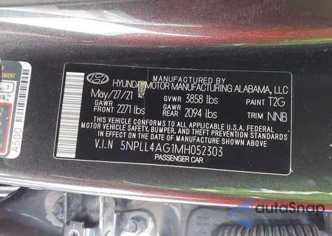 2021 Hyundai Elantra Se из США, поврежденный, VIN 5NPLL4AG1MH052303